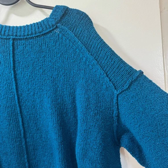 Free People Brookside Tunic Oversized Sweater Teal Size S - Picture 9 of 11